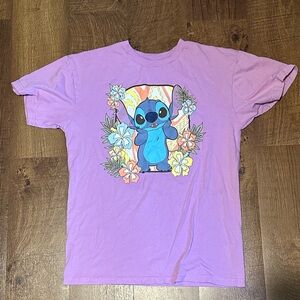 Disney Purple Tee with Blue Character and Floral Design